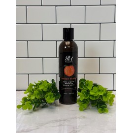 RA COSMETICS 100% African Liquid Black Soap with Honey Peach – Liquid African Black Soap Body Wash with Shea Butter, Coconut Oil & Plantain Peel | Deep Cleansing for Sensitive & Acne-Prone Skin, 8 oz