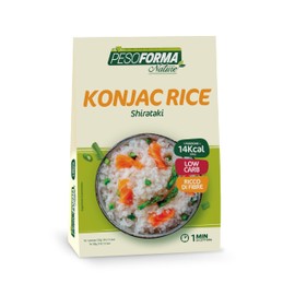 Pesoforma | Konjac Rice Shirataki 150 g, Riso di Konjac Low Carb e Ricco di Fibre, 14 kcal, Pronto in 1 minuto