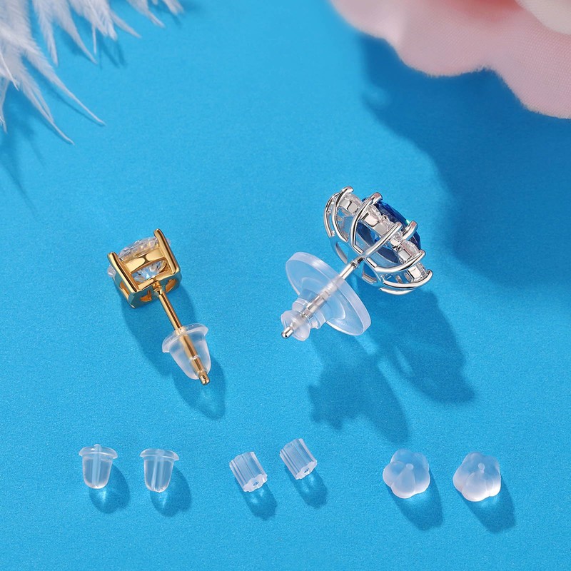 Hazifes 12 Styles 600 Pcs Earring Backs for Studs, Clear