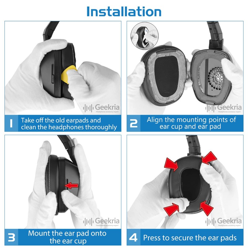 Geekria QuickFit Protein Leather Replacement Ear Pads for SkullCandy Crusher
