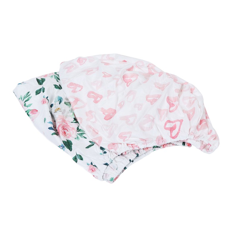 2Pcs Bassinet Sheet Polyester Cotton Breathable Elastic Bassinet Pad Mattress