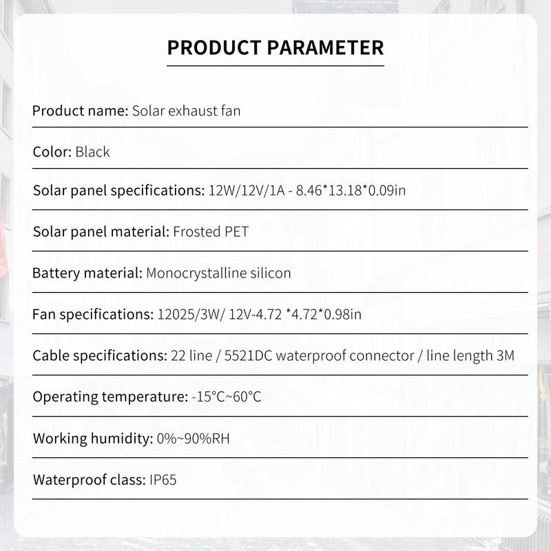 Solar Powered Fan, 15W Waterproof Solar Panel Exhaust Intake Monocrystalline