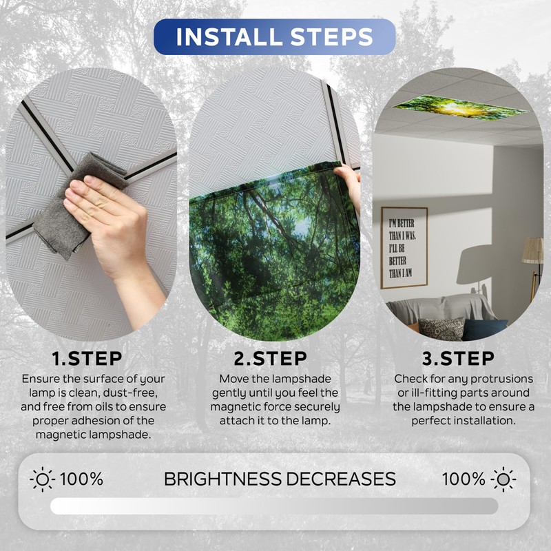 4 Pack Fluorescent Light Covers for Ceiling Lights - Magnetic