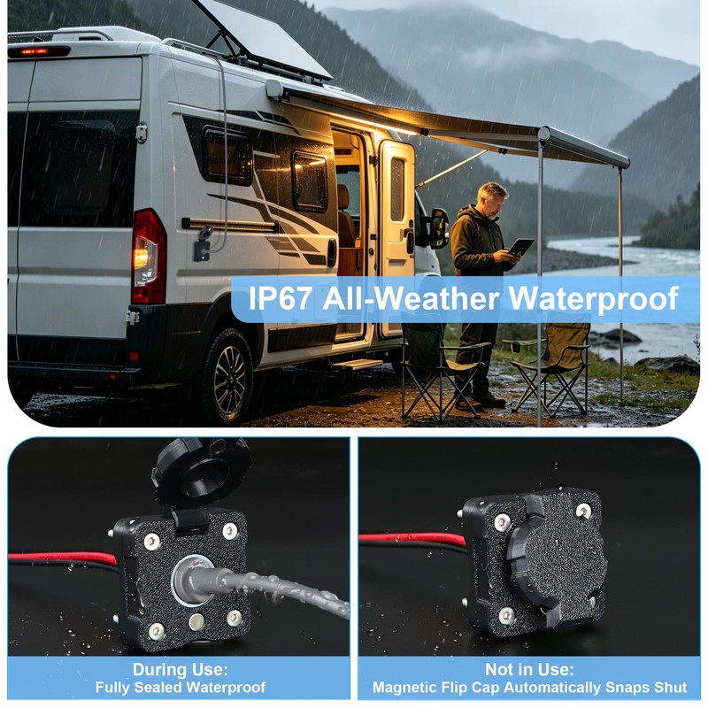 VORZOKISPL RV Waterproof Cable Pass Through Panel Mount for Starlink