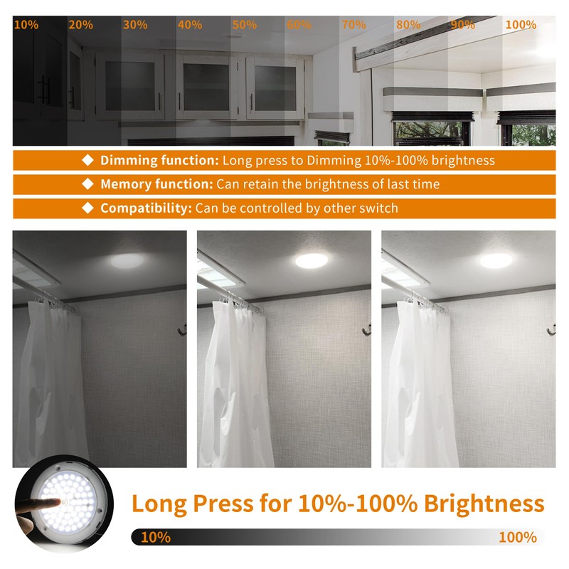 RVZONE RV Lights Interior, 5 Inch Cool White RV LED