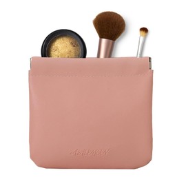 Pocket Cosmetic Bag Leather Storage Portable self-Closing Water-Resistant - Chic Leather Pocket Cosmetic Bag