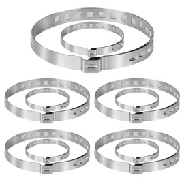 10 Pcs Adjustable Hose Clips Assorted Flexible Exhaust Hose Clamp 304 Stainless Steel Pipe Clamps Air Ducting Clamp, for House Gas Pipe, Water Pipe, Pond