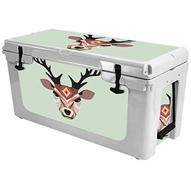 MightySkins (Cooler Not Included) Skin Compatible with RTIC 65 Cooler (2017 Model) - Aztec Deer | Protective, Durable, and Unique Vinyl Decal wrap Cover | Easy to Apply | Made in The USA