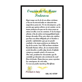 Gifts by Lulee, LLC Oracion a La Mano Poderosa Tarjeta Plastificada Bendecida por Su Santidad