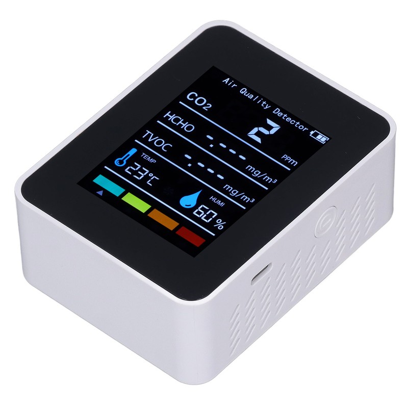 White Infrared CO2 Detector Realtime Reading Accurate Carbon Dioxide Temperature