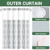 Yiatn No Hook Shower Curtain with Snap-in Liner, Gray Geometric