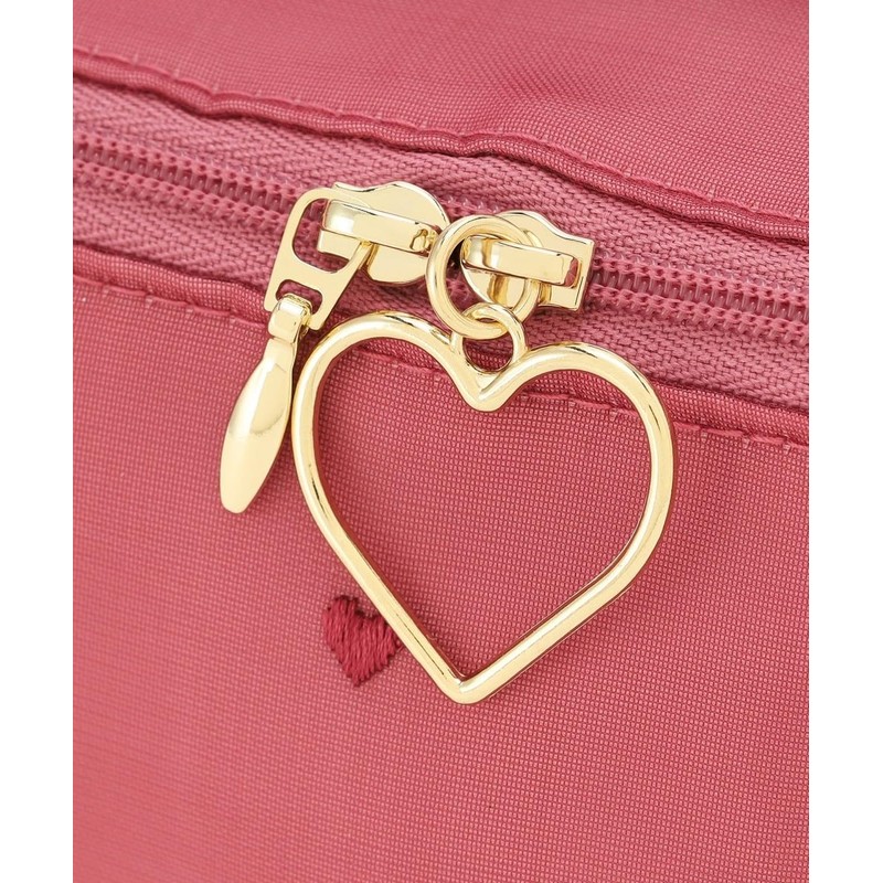 Afternoon Tea Living JL11 Embroidered Heart Open Pouch, Pink