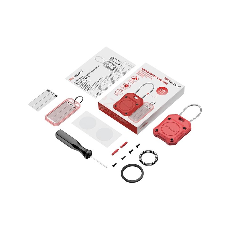 PROfezzion 1 Pack 2-in-1 Secure AirTag Holder Hard Shell Case