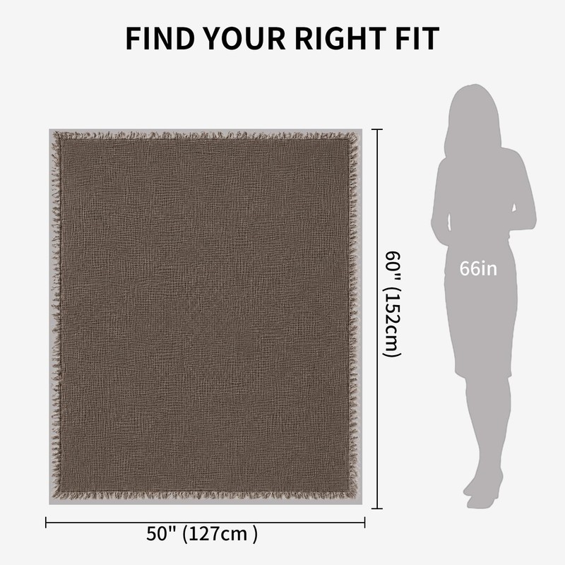 50x60 in Muslin Blanket for Adults, 6 Layer Gauze Blanket