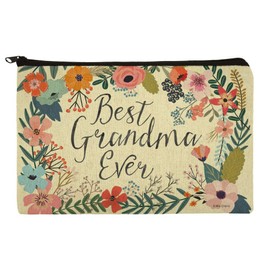 Best Grandma Ever Floral Makeup Cosmetic Bag Organizer Pouch