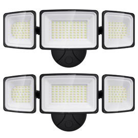 Onforu 100W Flood Lights Outdoor, 2 Packs Outdoor Security Lights 9000LM, 6500K LED Outdoor Flood Light Fixture, 3 Adjustable Heads, IP65 Waterproof Exterior Flood Light for Yard,Garage,Eave Mount