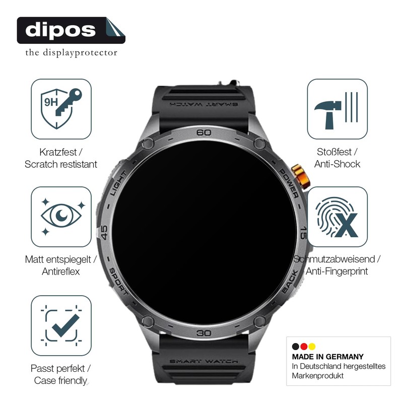 dipos I 2x Screen Protector 9H Matte Compatible with Lige