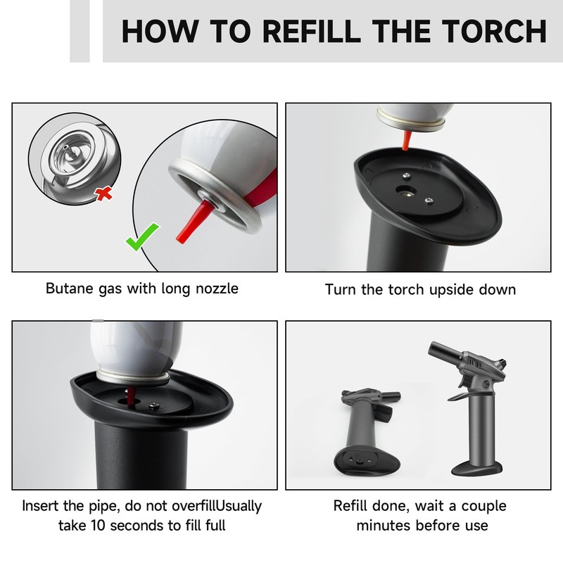 Peaks Comforts Butane Torch Blow Torch Creme Brulee Torch Refillable