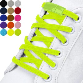 DALLAR Elastic Shoelaces Untied Strong Adjustable Shoe Laces with Magnetic Clasps Suitable for Shoes and Shoes for Kids and Adults - Green Shades One Size, Green Tones