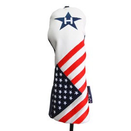 USA #3 Hybrid Patriot Golf Head Cover Limited Edition Vintage Retro Patriotic Red White Blue American Flag Headcover