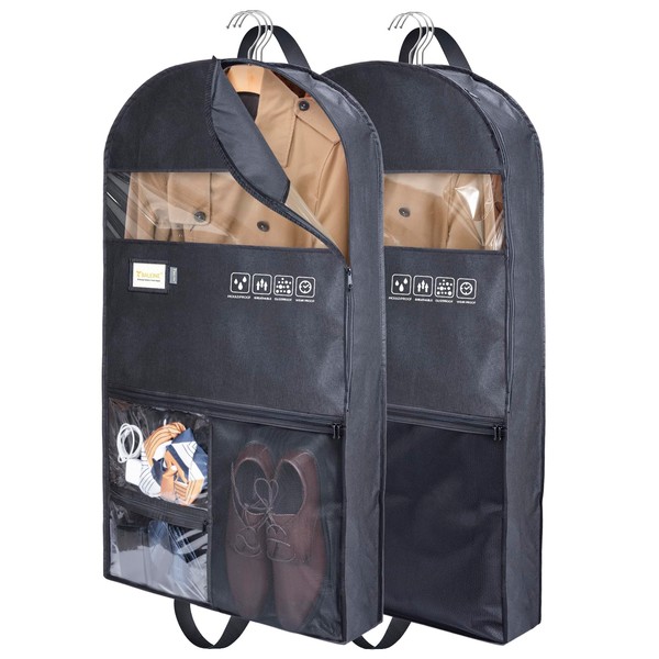 BALEINE 54'' Garment Bag with 3 Storage Pockets, Double Zip