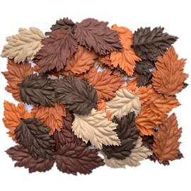 Handmade Mulberry Paper Sunflowers Leaves 70x50mm Mulberry Paper Leaves Scrapbooking Wedding DIY Craft Supplies Card Artificial Leave 50 Pcs Artificial Leaves (Brown Tone)