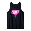 Queer Pink Triangle In Punk Spray Paint Stencil Style Font