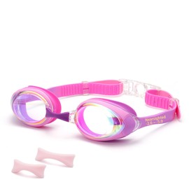 ESAVIA Nearsighted Swim Goggles for Kids -2.0D to -5.0D,Anti Fog Shortsighted Swimmg Glasses No Leaking,Suit for Child 4-14 Years (Pink, -4.5)