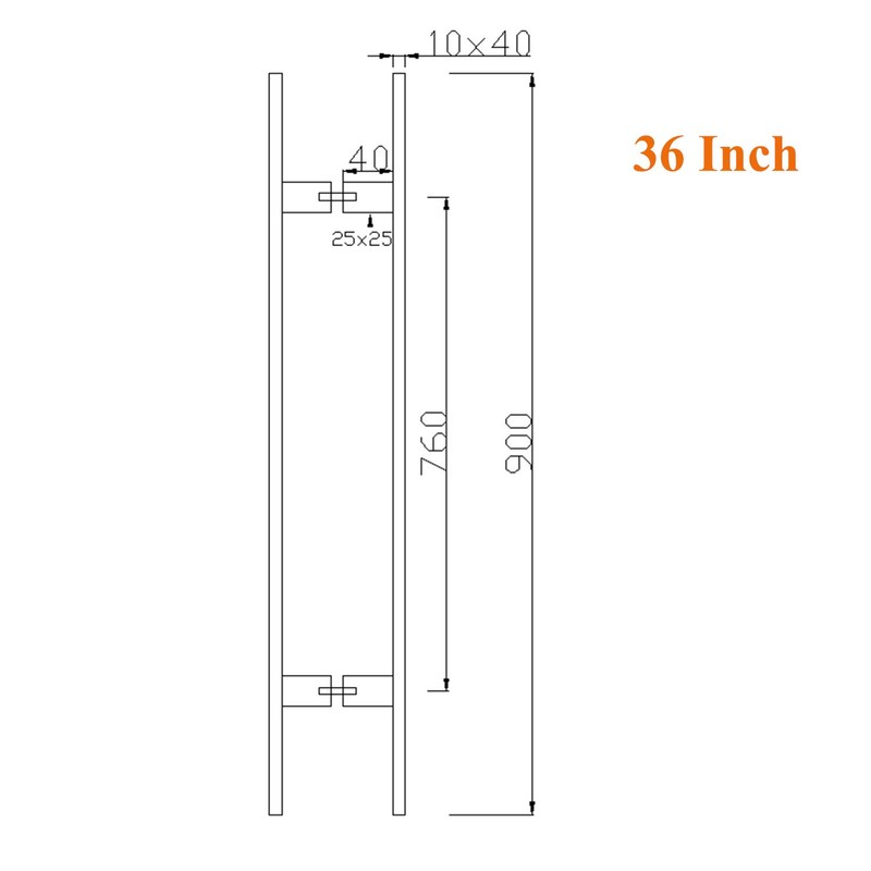 HONGYUN Door Pull Handle, 36 Inch Brushed Finish Stainless Steel
