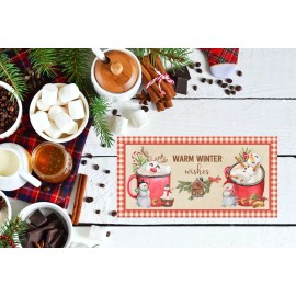Twisted R Design Warm Winter Wishes Hot Cocoa Christmas Printed Handmade Sign