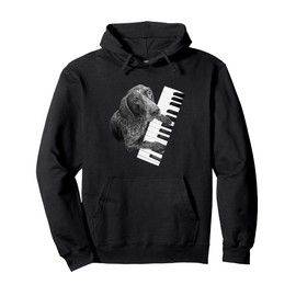 German Shorthaired Pointer Playing Piano Pianist Dog Lover Pullover Hoodie