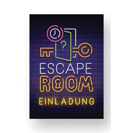 Friendly Fox Escape Room Invitation, 12 Detective Invitation Cards for Children's Birthday Boys and Girls, Exit Game Children's Invitation with Envelope