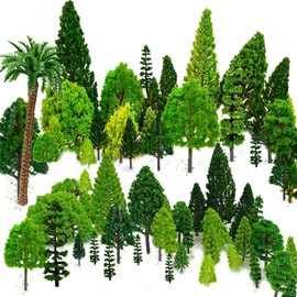 29pcs mixed model building trees (4 – 16 cm), OrgMemory trees, tabletop terrain, Schleich forest, Faller, model building terrain with no stands, trees do not stand on their own