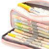 Large Capacity Pencil Case Multi Pocket Double Opening Cute Stationery