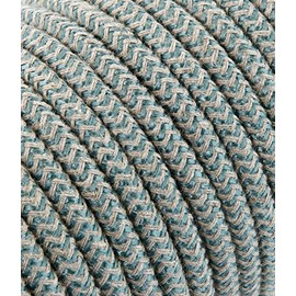 merlotti 20.383 Cable Electric Round Coated Fabric, Sand/Sage, 3 Metres