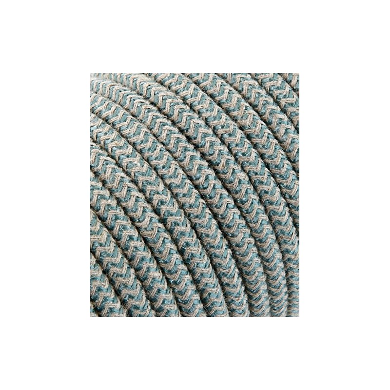 merlotti 20.383 Cable Electric Round Coated Fabric, Sand/Sage, 3 Metres