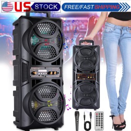 3000W Portable Bluetooth Speaker Sub Woofer Heavy Bass Party Sound System w/ Mic