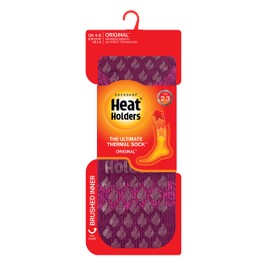 HEAT HOLDERS Women's Warm Stopper Socks Non-Slip Non-Slip Sole Cuddly Thermal Socks Non-Slip for Winter, Deep Fuchsia Berry Seville