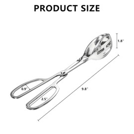 YENXIKU Thickened Stainless Steel Kitchen Tongs - 10 Inch Stainless Steel Salad Tongs for Cooking, Serving, Baking, BBQ, Buffet, Scissor Design