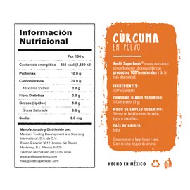 Avelit Superfoods | Cúrcuma en polvo 200g | 100% Natural