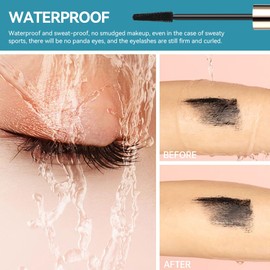 False lash Mascara - Anti-gravity mascara volume and length waterproof, Long Lasting beauty Make up, Curl Keeper Black,Eye Lash Enhancer Curl & No Clu