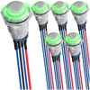 MKBKLLJY 6Pcs 12mm Latching Green LED Push Button Switch DC