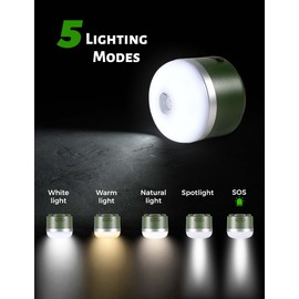 Wildley Camping Lantern Rechargeable, 600LM Led Camping Light, 5 Light Modes Waterproof Portable Light with Magnetic Base for Power Outages, Hurricane Emergency, Outdoor, Hiking, Home and Car (Green)