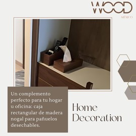 Wood Caja de Pañuelos Kleenera Rectangular, Madera Natural, Práctica y Elegante, material de alta calidad, capacidad 60 pañuelos desechables (Nogal)