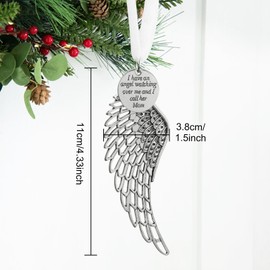Memorial Christmas Ornament Angel Wings, Sympathy Gifts for Loss of Mom in Memory of Loved One in Heaven Keepsake Remembrance Christmas Tree Decoration