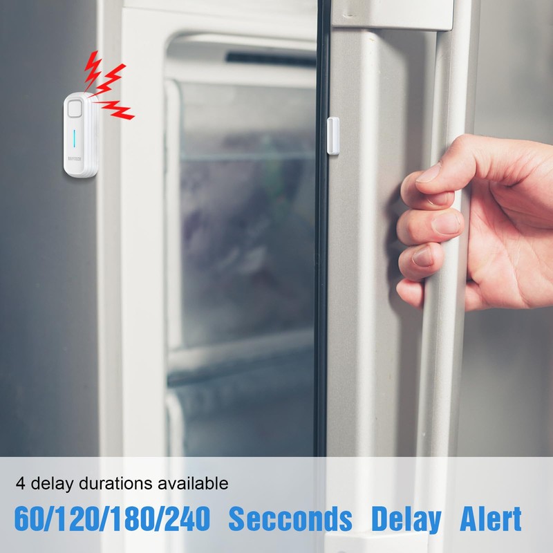 DAYTECH Freezer Door Alarm with Delay 1/2/3/4 mins When Left