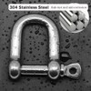 Pack of 10 M6 Shackles Stainless Steel 304 Anchor Shackles