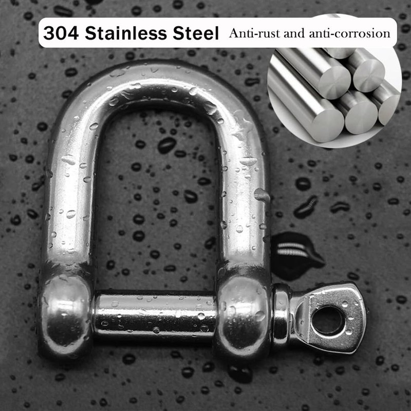 Pack of 10 M6 Shackles Stainless Steel 304 Anchor Shackles