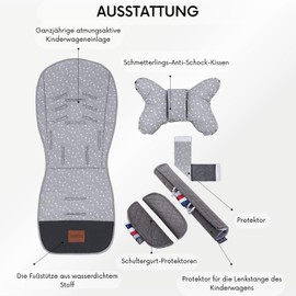 Breathable Seat Cover Pram, Seat Cover Buggy Summer - Pram Accessories - Universal - Pram Insert with Anti-Shock Cushion, Buggy Insert Summer - Polaris