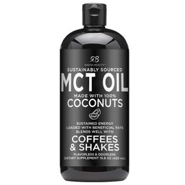 Radha Beauty Premium MCT Oil Made only from Non-GMO Coconuts - 15.8oz. Keto, Paleo, Gluten Free and Vegan Approved.